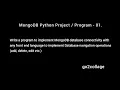 EP 01 MongoDB - Database Connectivity Python Program Project I go2collage