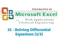 Excel for Chemical Engineers I 32 I Differential Equations