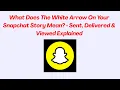 What Does The White Arrow On Your Snapchat Story Mean - Sent Delivered Viewed Explained