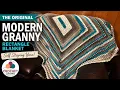 ULTIMATE Beginner Crochet ORIGINAL Modern Granny Rectangle Blanket Tutorial