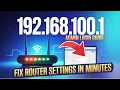 192 168 100 1 Admin Login Guide Fix Router Settings in Minutes