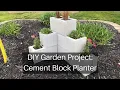 DIY Garden Project Cement Block Flower Planter