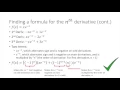 Calc I - Higher Derivatives and Formula for nth Derivative