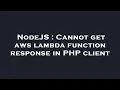 NodeJS Cannot get aws lambda function response in PHP client