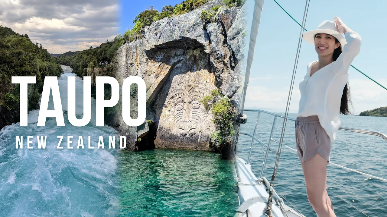 Remarkable Huka Falls + Sailing to Maori Rock Carvings in TAUPO | NZ Road Trip Vlog 3/3
