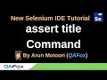 New Selenium IDE - Part 24