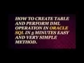 HOW TO CREATE TABLE AND WHAT IS DML OPERATION IN ORACLE SQL
