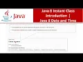 Java 8 Instant Class Introduction Java 8 Date and Time Java Date and Time