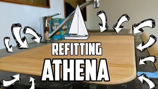 Sail Life – Bamboo sink cover cutting board & locker for distribution panel – DIY sailboat refit