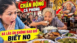 Chấn động Chị Hảo Hốt Hoảng chứng kiến bà cụ ăn không bao giờ biết no chỉ nói chuyện 1 mình tại Chùa