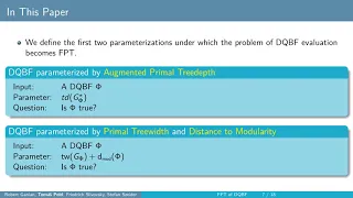 KR 2020 - Fixed-Parameter Tractability of Dependency QBF with Structural Parameters