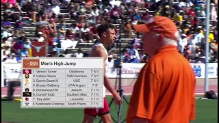 TEXAS RELAYS VERNON TURNER WINS HIGH JUMP 2 30M WL