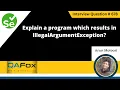 Explain a program which results in IllegalArgumentException Selenium Interview Question