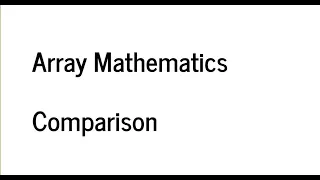 Comparison Numpy array Comparison