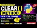 Lec 11 Python clear Method Explained Remove All Items from a List