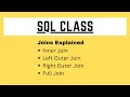 SQL Class Joins Explained - Inner Join Left Outer Join Right Outer Join Full Join