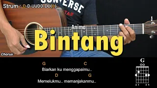 bintang anima tutorial chord gitar mudah dan lirik