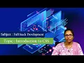 LEC08 Full Stack Development Introduction to CSS by Mrs G Sowmya