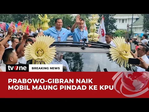 Prabowo dan Gibran Naik Kendaraan Taktis Maung dari Taman Suropati ke KPU