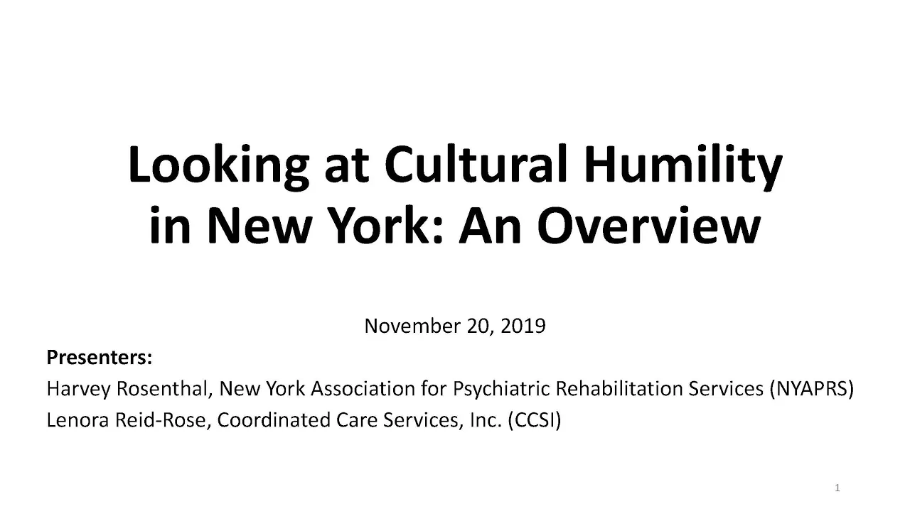 Looking at Cultural Humility in NY: An Overview
