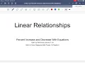 Grade 7 Linear Relationships Percent Increases and Decreases With Equations