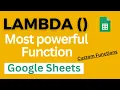 How to use LAMBDA Function in Google Sheets in Hindi
