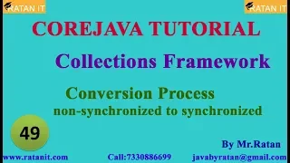 Core java Collections Framework -49 non-synchronized to synchronized By Ratan sir