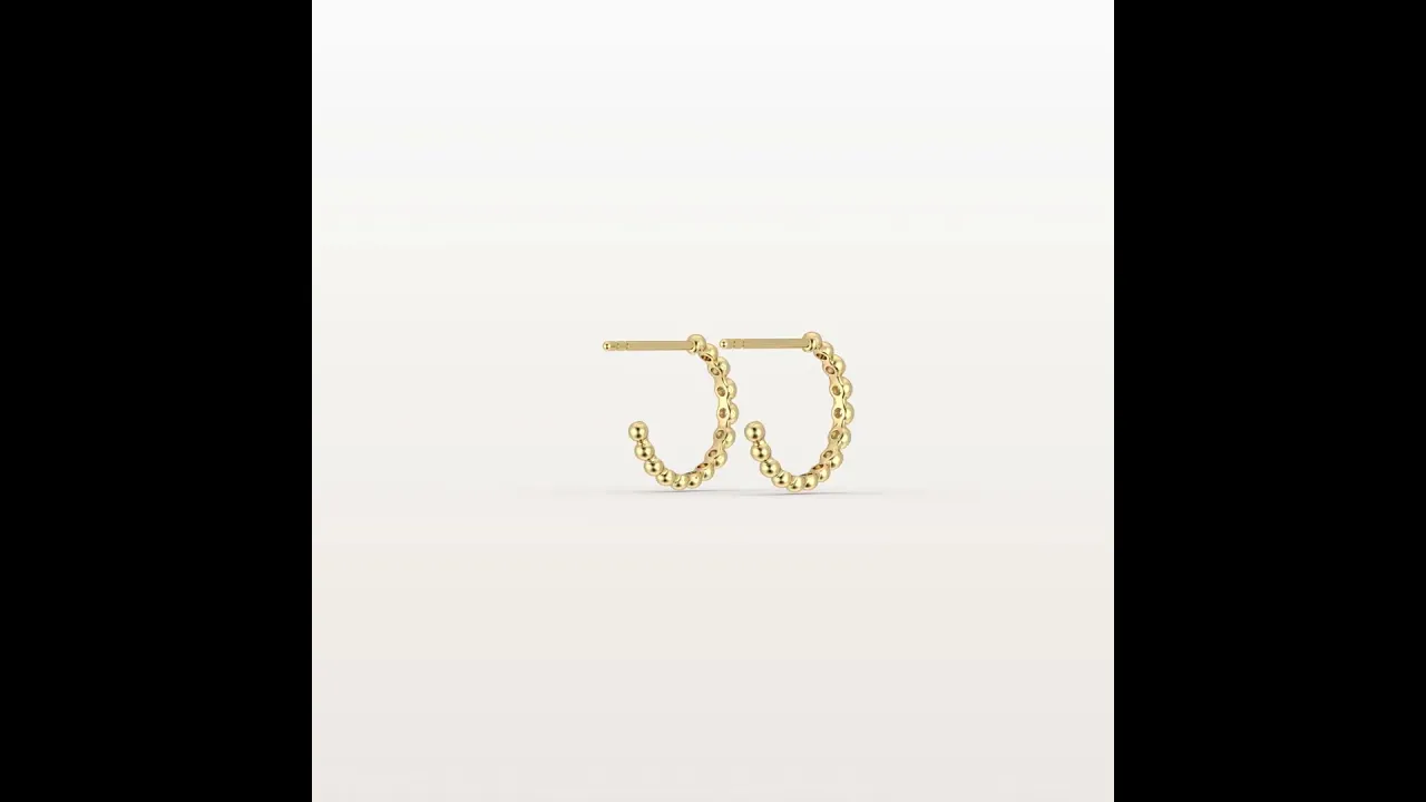 Bubble Bead Lab-Grown Diamond Huggie Hoop Earrings