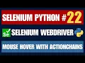Selenium Python Mouse Hover with ActionChains