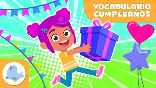 Vocabulario del CUMPLEAÑOS para niños 🎂🎈 Regalo, globos, tarta, velas y más 🎁