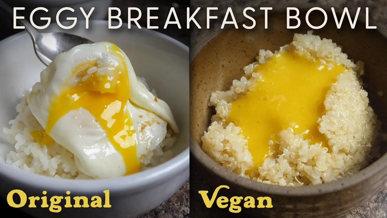 Easy & Eggy Korean Breakfast Bowl  Original VERSUS Vegan Recipes!