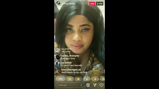 african beauty quincy bassey yamz on live ig interacting with fans