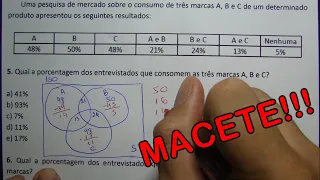 6 QUESTÕES PROBLEMAS COM CONJUNTOS - DIAGRAMA DE VENN