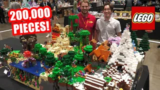 Huge LEGO Minecraft World with 200,000 Pieces! @CheeseyStudios