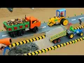 DIY Mini Tractor Road Roller Builds Concrete Road | RC Truck \u0026 Concrete Construction