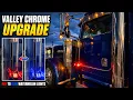 Installing Valley Chrome Air Cleaner Panels on My Peterbilt 389 Red to Blue Watermelon Lights