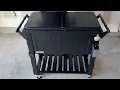 Permasteel 80 Qt Rolling Patio Cooler with Storage Shelf Large Beverage Cart for Outdoor Entertaini