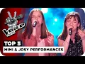 Download Lagu TOP 5 MIMI \u0026 JOSY PERFORMANCES | The Voice Kids