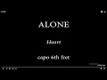 ALONE - Heart easy chords and 6th fret