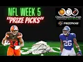 NFL Prize Picks for Week 5 using our NFL Cheatsheet