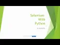 Selenium with Python Tutorial How to write Selenium with Python