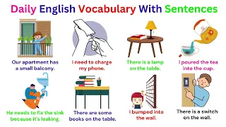 Daily English Vocabulary With Sentences | English Action Verbs for Beginner | English Vocabulary