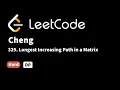 LeetCode 329 Longest Increasing Path in a Matrix