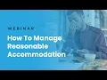 Webinar How Reasonable Accommodation Affects Federal Disability Retirement