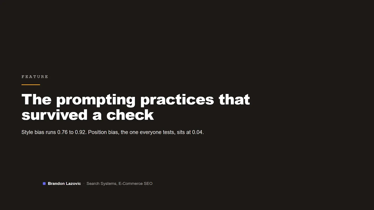 Video thumbnail: LLM Judges Biased 20x More by Style Than Position