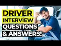 DRIVER Interview Questions Answers How to PASS a Driving Job Interview