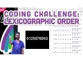 Coding Challenge 2 Lexicographic Order
