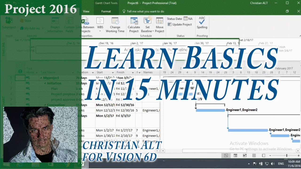 # 1 MS Project 2016 ●  Basics In 15 Minutes  ●  Easy