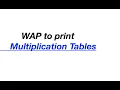Program to Print Multiplication Table in Java