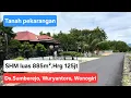 Lagu Tanah pekarangan SHM luas 885m² LD 35m harga 125jt.Lokasi desa Sumberejo kec Wuryantoro, Wonogiri